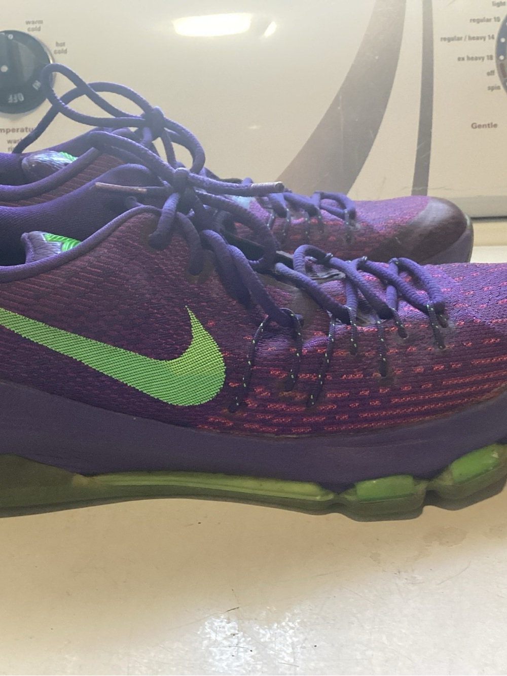 Nike Purple Athletic Shoes with Green Swoosh